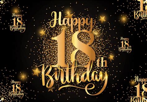 18th Birthday rations Rose Gold Happy 18th Birthday Backdrop Banner ...