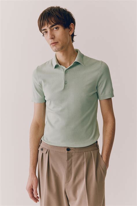 Slim Fit Polo shirt - Mint green - Men | H&M IN