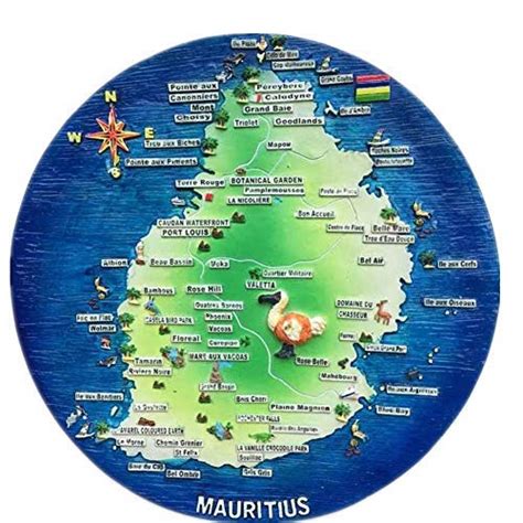 Buy Weekino Map Mauritius Fridge Magnet Table Decoration 3D Resin ...