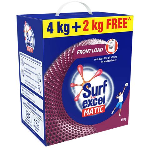 Buy Surf Excel Matic Front Load Detergent Powder 4 kg with Free 2 kg ...