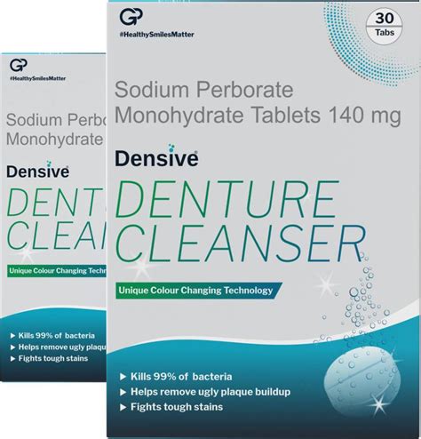 Densive Antimicrobial Denture Cleanser Tablet for Partial & Full ...