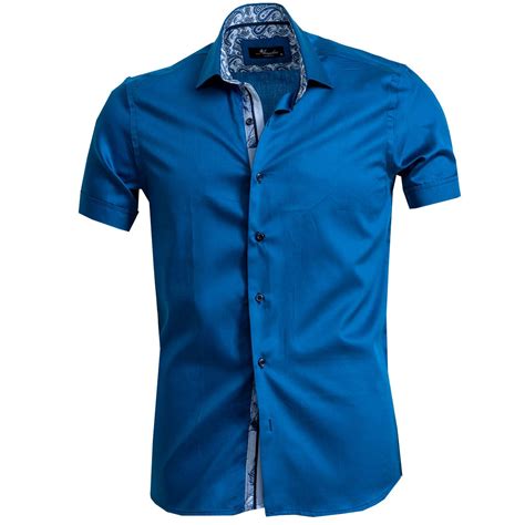 Royal Blue Mens Dress Shirt Short Sleeve Cheap Sale | bellvalefarms.com