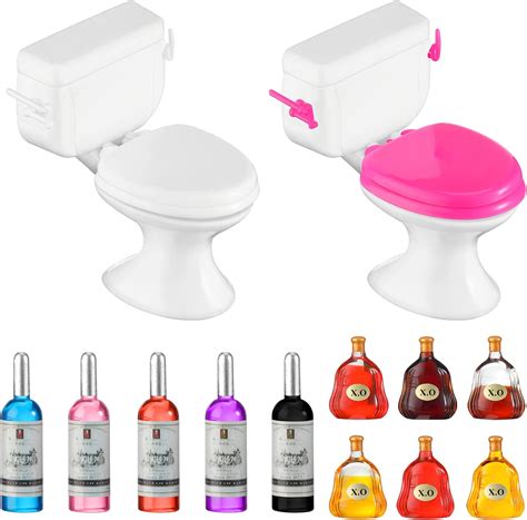 Buy Toilet Cake Topper 2 Pieces and Mini Wine Bottles Cake Cupcake ...