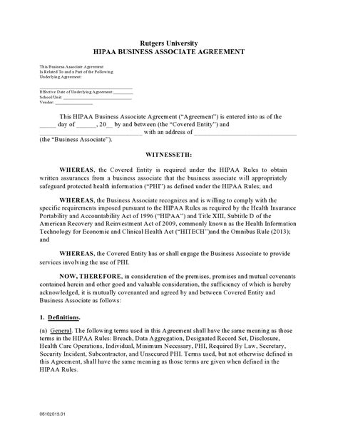 40 FREE Business Associate Agreements (BAA Forms)