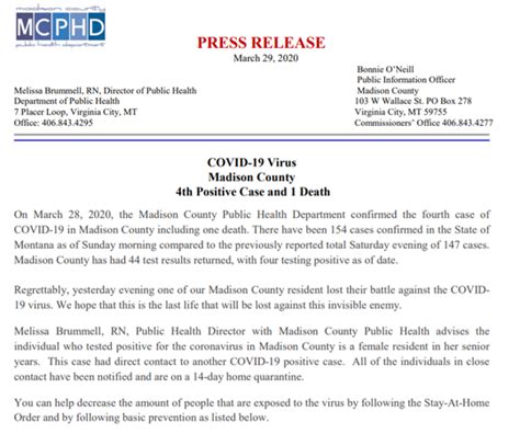 A 2nd COVID-19 death reported in Montana, 161 cases confirmed