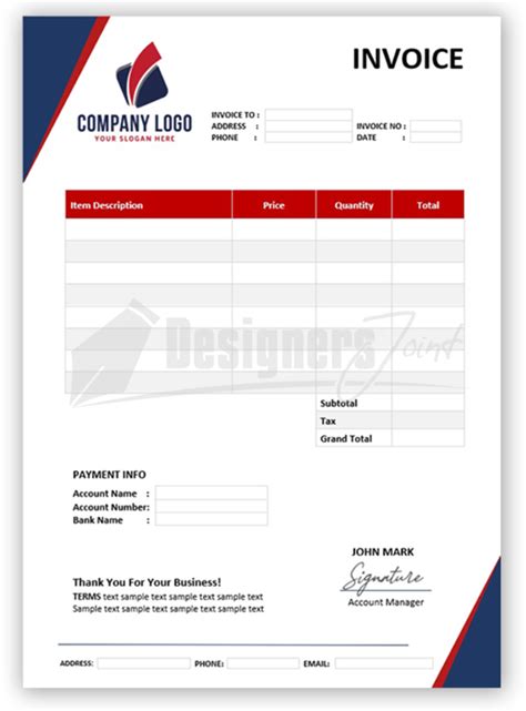 Invoice Sample Word 的图像结果