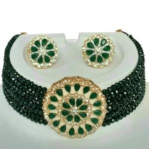 HARITA Mother of Pearl Gold-plated Green, White Jewellery Set Price in ...