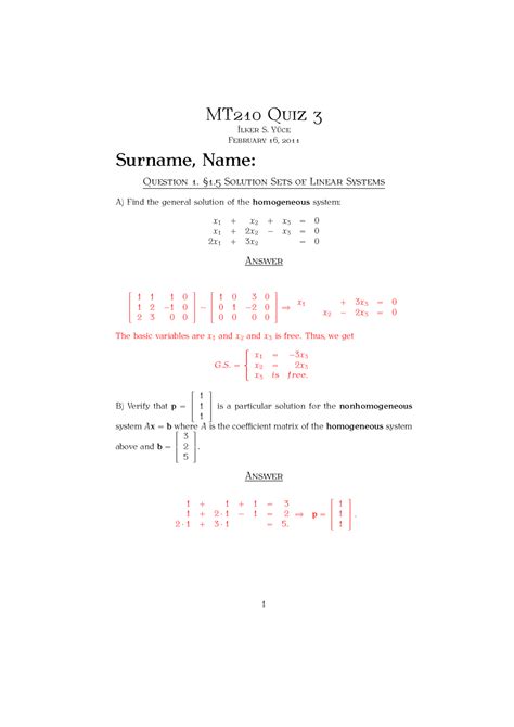 Image result for Solve Homogeneous System Linear Algebra