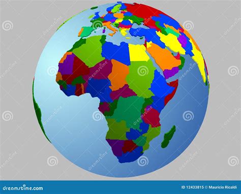 Africa globe map stock vector. Illustration of cartography - 12433815