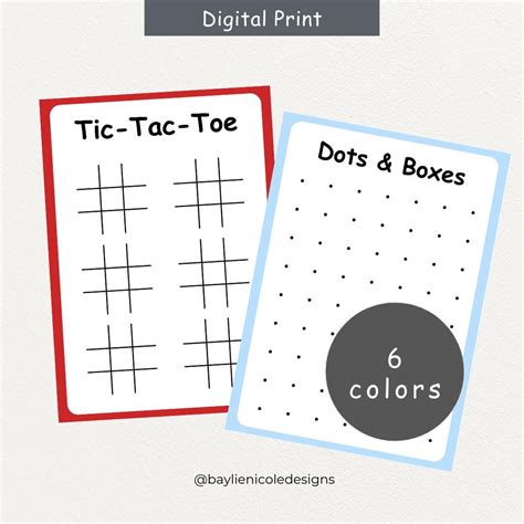 Kids Tic-tac-toe & Dots and Boxes Printable Game Set! - Activity Sheet ...
