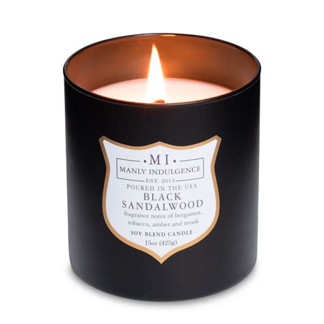 Manly Indulgence Signature Black Sandalwood Aromatic Scented Jar Candle ...