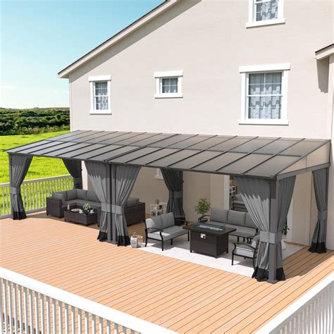 Amazon.com : Kurapika 10’ x 26’ Gazebo, Wall Mount Gazebo Outdoor ...