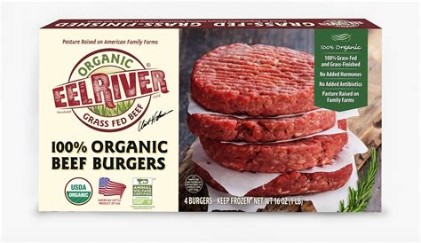Box of 4 Organic Grass-Fed Ground Beef Patties | Eel River Organic Beef ...