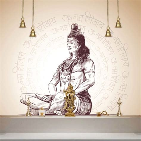 Om Namah Shivay Wallpaper for Pooja Room - Magicdecor®