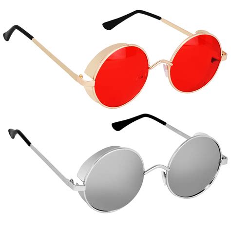 Buy Phenomenal Unisex Round sunglasses combo of 2 at Amazon.in