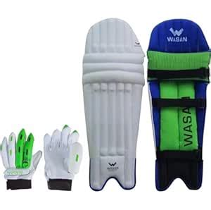 Buy Wasan Cricket Batting Legguard Pads & Cricket Batting Gloves Set ...