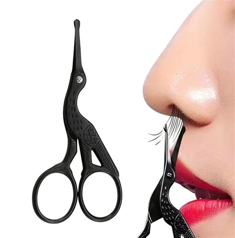 ENZAMOL Black Round Tip Carved Crane Scissors Small Scissor for ...