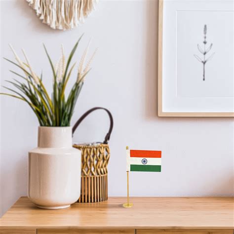 Khadi Indian Flag | Mini Metal Stand | For Home & Study Table – Luv My ...