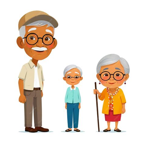 Filipino Grandpa and Grandma vector set white background isolated a ...