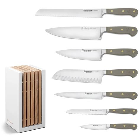Wusthof Classic 8-Piece Knife Block Set - Velvet Oyster