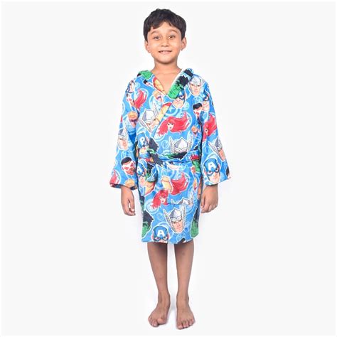 Buy SPACES Kids Cotton Avengers Print Bath Robe - S from Spaces at just ...