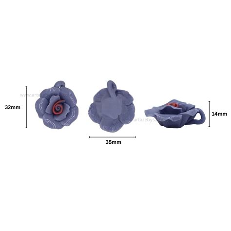 1 Hole Rose Ceramic Flower | Size : 32mm | Qty : 10pcs | CF01 – Satra ...