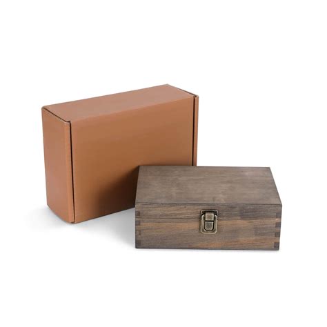 Makerflo Medium Pine Wood Memory Box with Black Felt Inside and Hinged ...