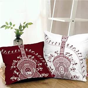 Buy Indigifts Printed Sofa Cushion Covers 12 Inch X 12 Inch Music ...