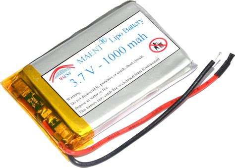 MAENT® 3.7V 1000 mah Actual capcity lipo Li ion Rechargeable Battery ...