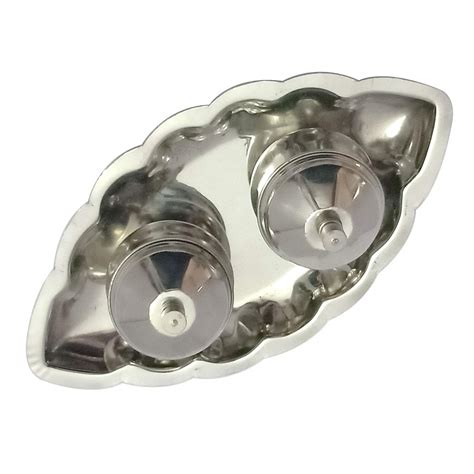 Buy Haldi Kumkum Containers Thali Pooja Thali Set in Steel for Festival ...