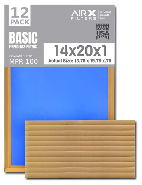 14x20x1 Air Filter Comparable to MPR 100 Basic Economy Furnace Filters ...