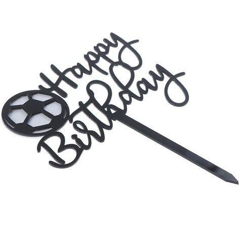 Football Acrylic Cake Topper Soccer Happy Birthday Cake Topper For Bir ...