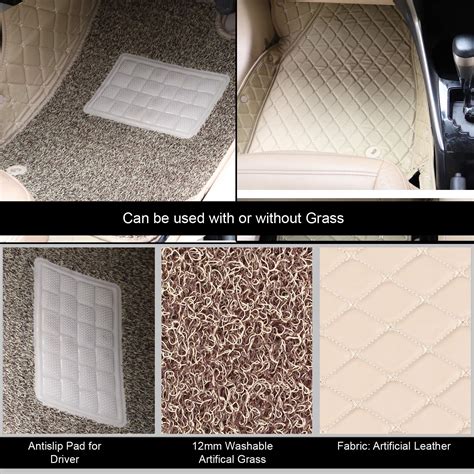 Oshotto 7D Car Floor Mats Compatible with Mahindra XUV 500 (with 3RD ...