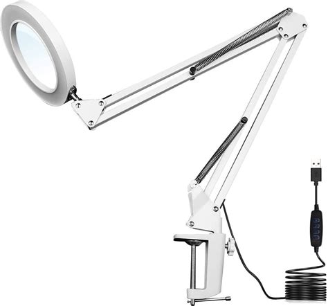 LED Magnifying Lamp, Adjustable 10X Magnifier Desk Lamp with 3 Colors 4 ...