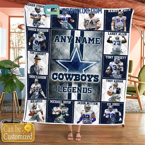 Dallas Cowboys NFL Legends In History Personalized Fleece Blanket Quilt ...