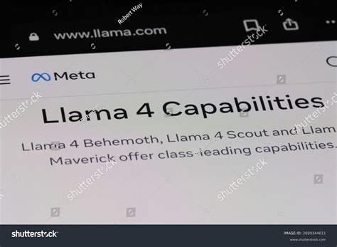 Shanghaichina-april 8th 2025 Llama 4 Ai Stock Photo 2609344011 ...