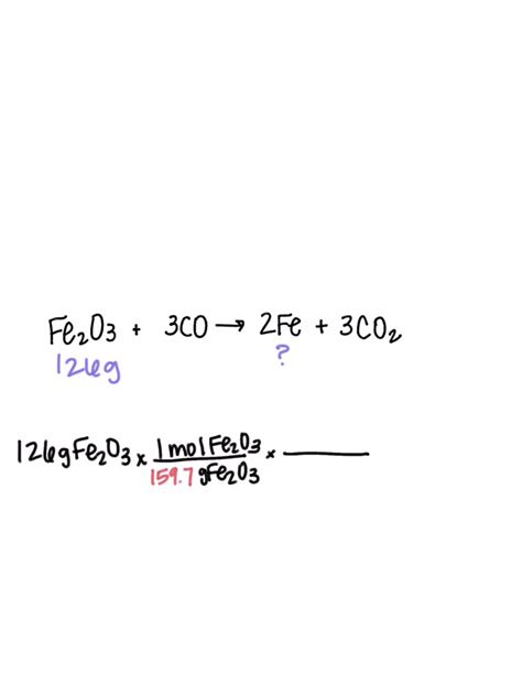 SOLVED: iron is made by a reduction of iron oxide with carbon monoxide. Fe2O3+3CO-2Fe+3CO2 ...