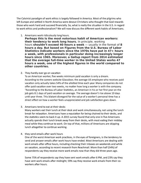 Document 3 - Freight - The Calvinist paradigm of work ethics is largely ...