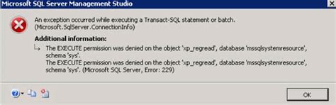 DBA WORLD: The EXECUTE permission was denied on the object 'xp_regread ...