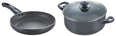 Buy Prestige Aluminium Omega Deluxe Granite Fry Pan, 280Mm, Black ...