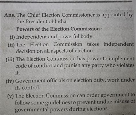 Describe the powers and functions of the election commission in india ...