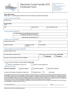 Fillable Online Instructions for completing the EFT enrollment form ...