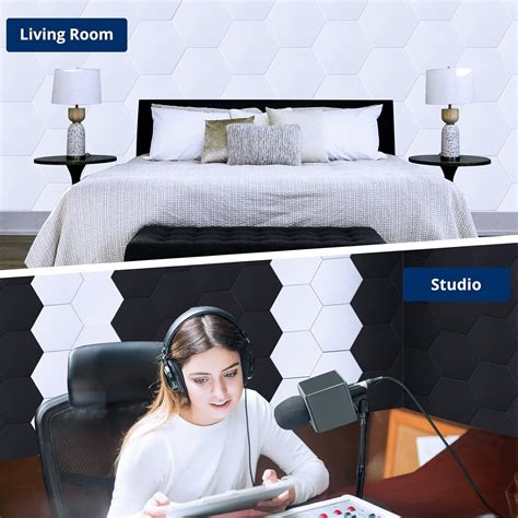 Buy 12 Pack Hexagon Acoustic Panels with Self-Adhesive, OPLEBEPE 14 X ...