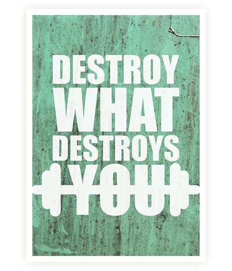 LAB NO 4 Destroy You Gym Motivational Quotes Poster Size A3 (16.5" x 11 ...