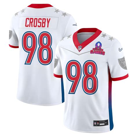 Maxx Crosby 98 Las Vegas Raiders Pro Bowl 2023 Patch Men Jersey - White - Bluefink
