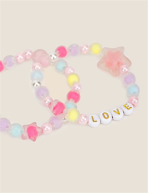 Buy Girls Pack of 2 Star Beaded Bracelet at Marks & Spencer