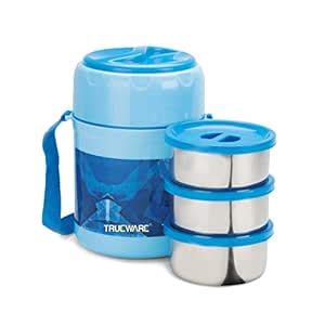 Buy TRUEWARE Office Plus 3 Lunch Box with 3 Stainless Steel Container ...