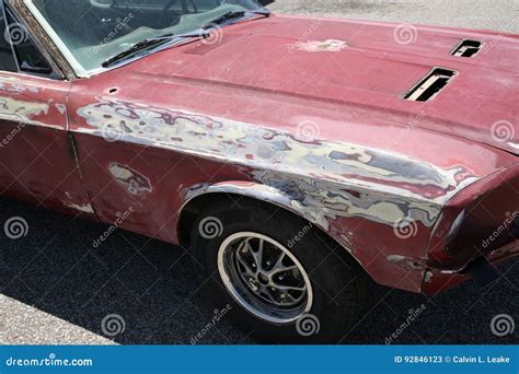 Paint, Primer and Bondo on a Car Editorial Stock Photo - Image of ...