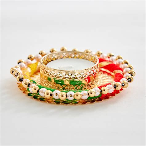 Buy Utsav Set of 2 Pearl Diya from Home Centre at just INR 299.0