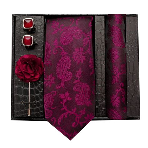 Buy nu-Lite Tie for Men – Micro Silk Neck Ties Set with Cufflinks ...